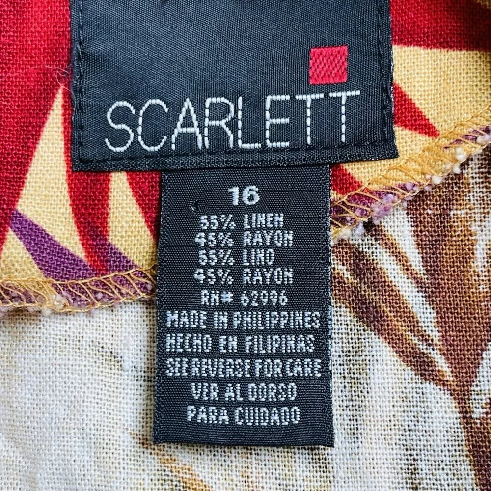 Scarlett Linen Blouse Womens16 Floral Print Sleeveless Beach Feminine Office